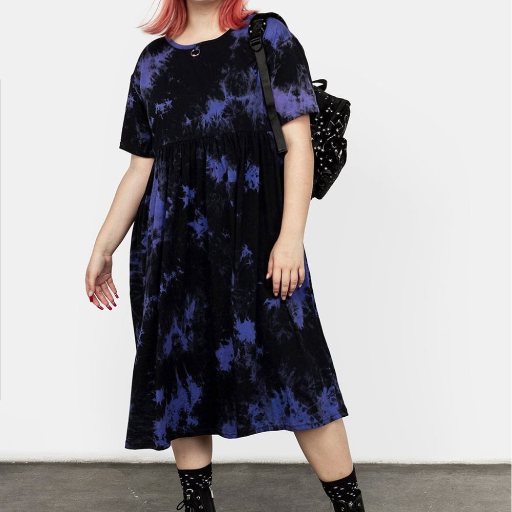 Disturbia Purple Rain Midi Skater Dress